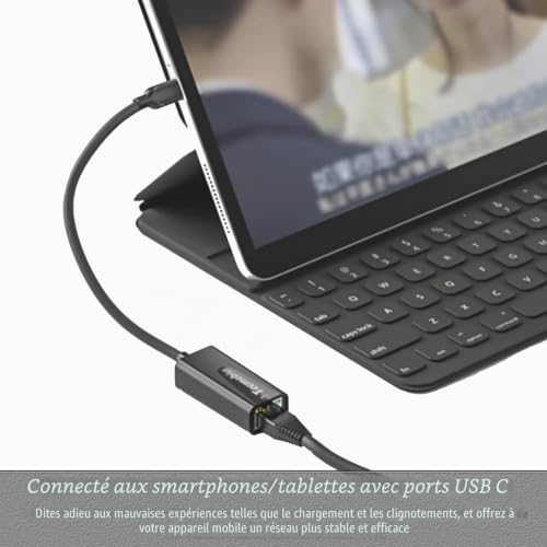 Thumbnail 6 de Tccmebius TCC-S20C Adaptateur Ethernet USB‑C vers RJ45 — 100 Mbps, plug-and-play