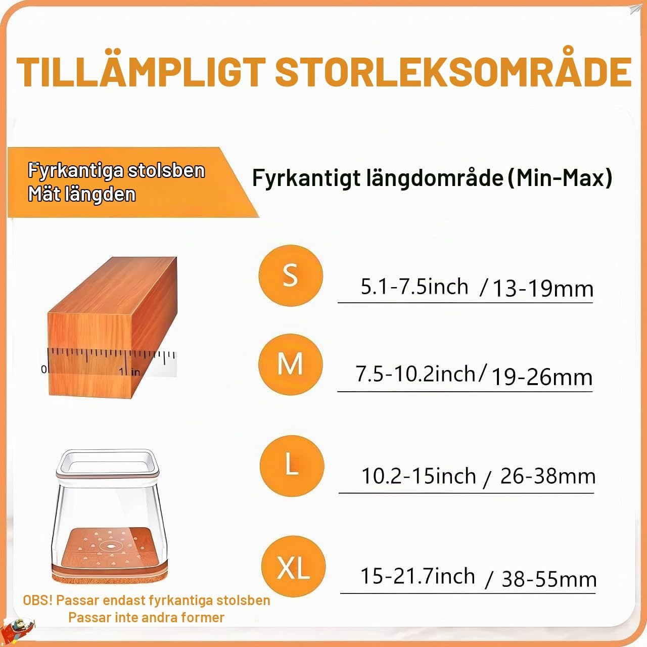 Detalle 2 de Beler YiJiaoDian24 stolsbensskydd i silikon med filt, 24-pack för 26–38 mm