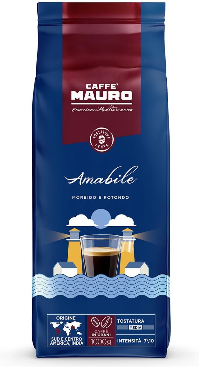 Detalle de Caffè Mauro Torrefazione Miscela Avvolgente 1 Kg – Intensità 8/10, Tostatura Media
