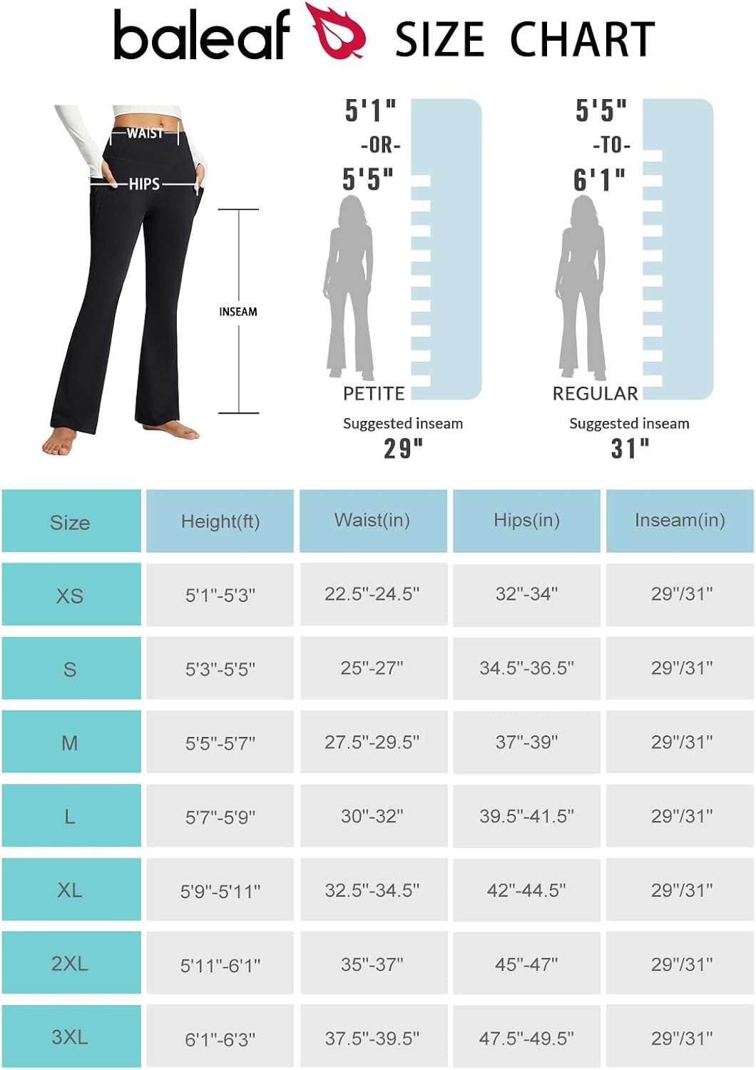 Thumbnail 6 de baleaf Flared Fleece‑Lined Leggings with Pockets