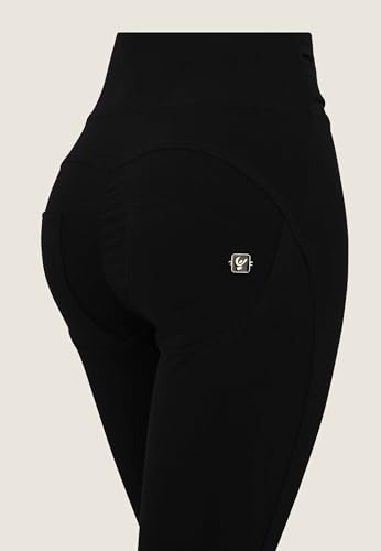 Detalle 1 de FREDDY WR.UP® Superskinny 7/8 a vita alta neri con decori oro, Medium