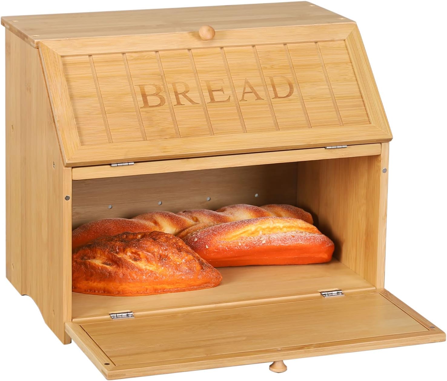 Thumbnail 6 de Leader Accessories Double Decker Bamboo Bread Bin 15.3" 🍞