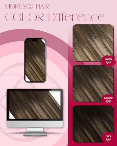 Detalle 2 de Moresoo extension cheveux froid marron foncé à blond foncé 35 cm ⚙