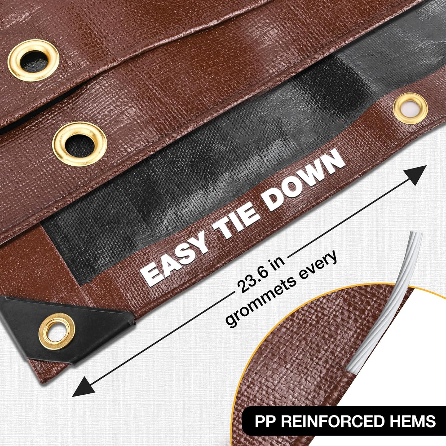 Thumbnail 4 de Winpull 12x16FT 16 Mil Heavy Duty Tarp with Brass Grommets