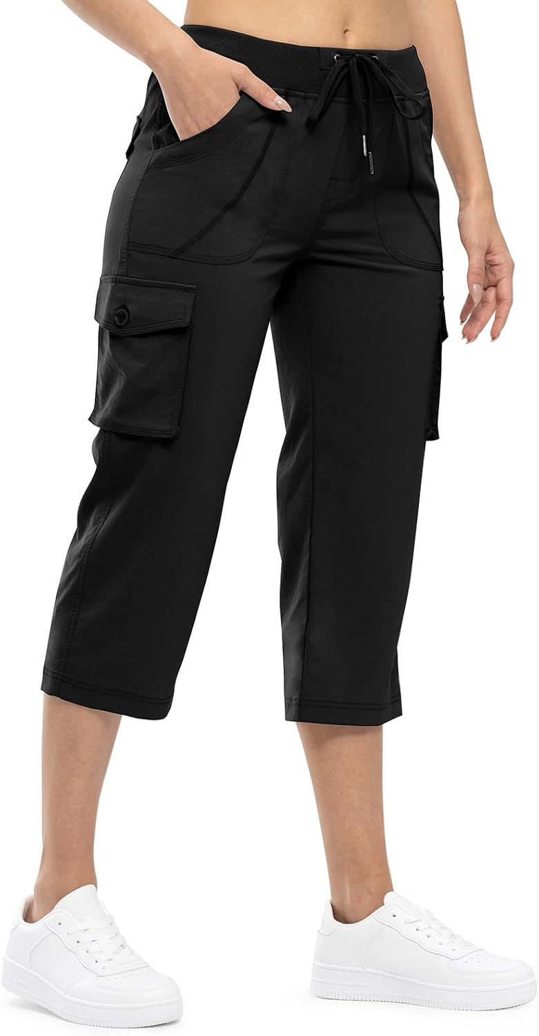 Detalle de TBMPOY Womens Cargo Capris Lightweight Hiking Pants (6 Pockets, Quick-Dry, Cropped Cotton)