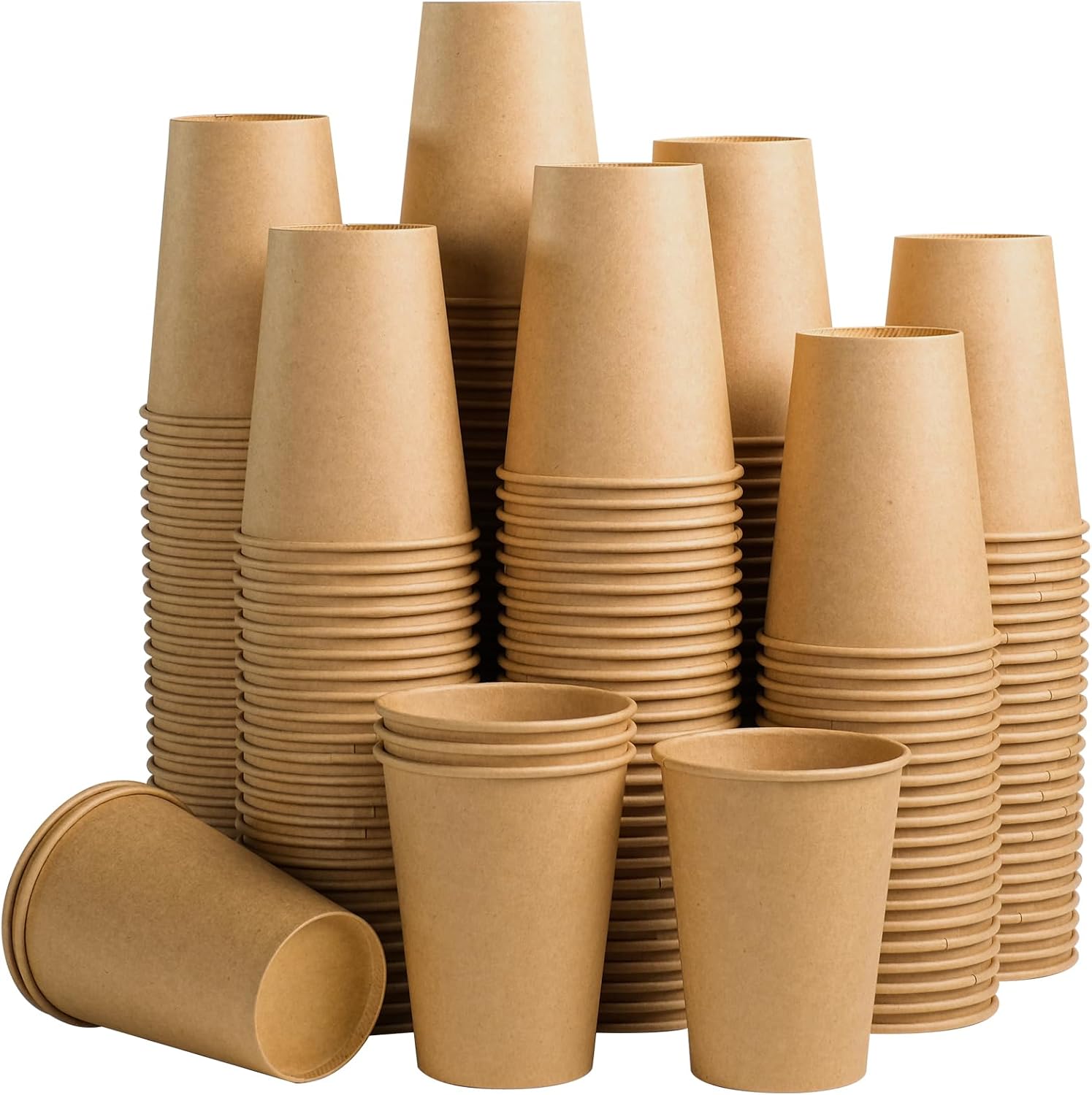 Detalle de Clawsoff 180 Pack 12 oz Brown Kraft Disposable Paper Cups