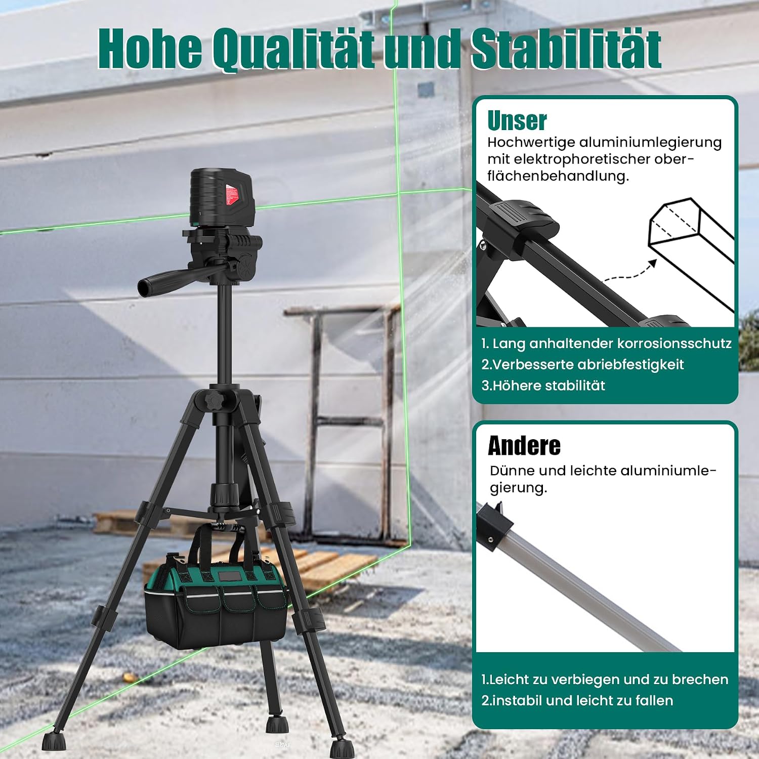 Detalle 2 de HYCHIKA Baustativ 30–65 cm für Laser