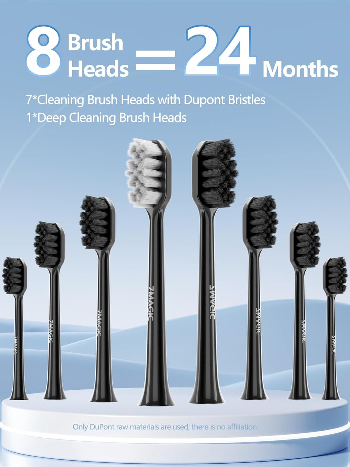 Detalle 2 de 7MAGIC Sonic Electric Toothbrush for Adults and Kids — 180-Day Runtime, 42,000 VPM, 5 Modes, 3 Intensities, 8 Brush Heads