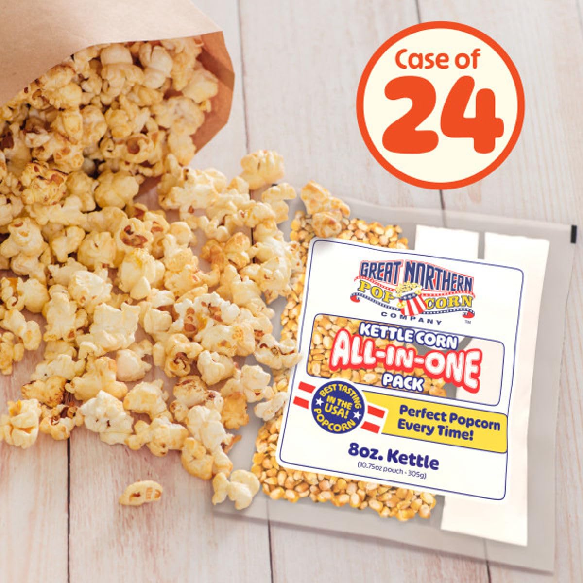 Detalle de Great Northern Popcorn 8oz Kettle Corn Popcorn Packs, 5-Pack