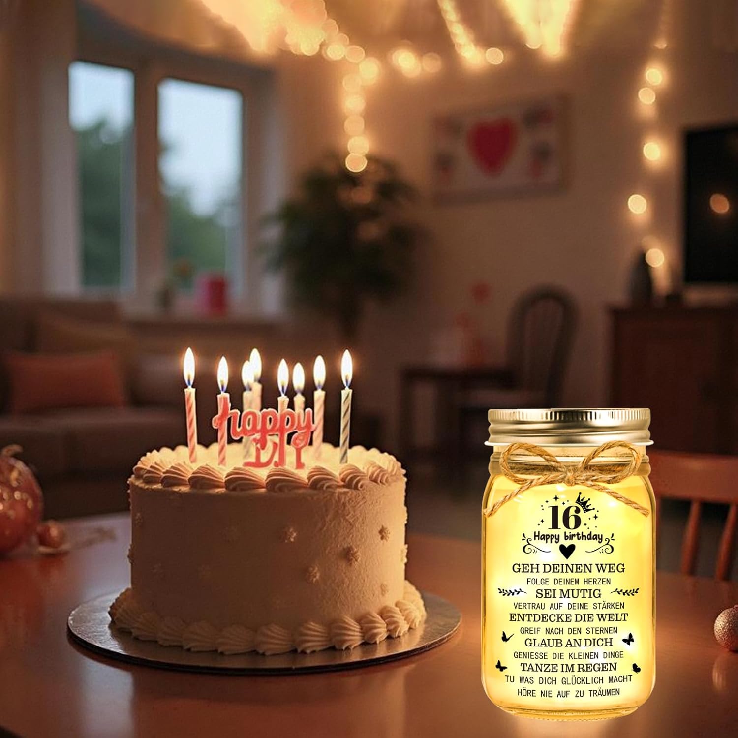 Thumbnail 4 de Hiipeefeel Geldgeschenk 16. Geburtstag Mädchen – LED Flaschenlicht mit persönlicher Botschaft