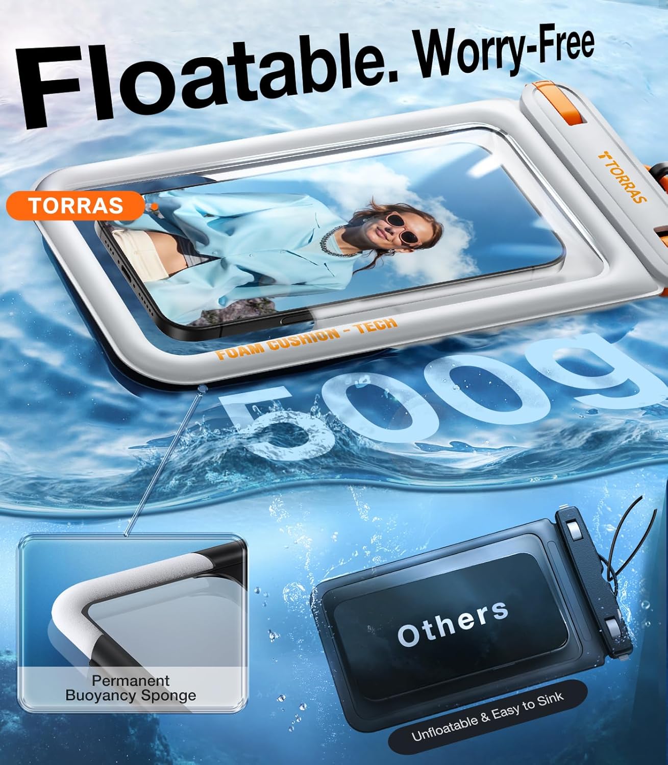Thumbnail 4 de TORRAS IP68 Waterproof Phone Pouch Double Space: Floating, Dual Storage, 7.0-Inch Capacity