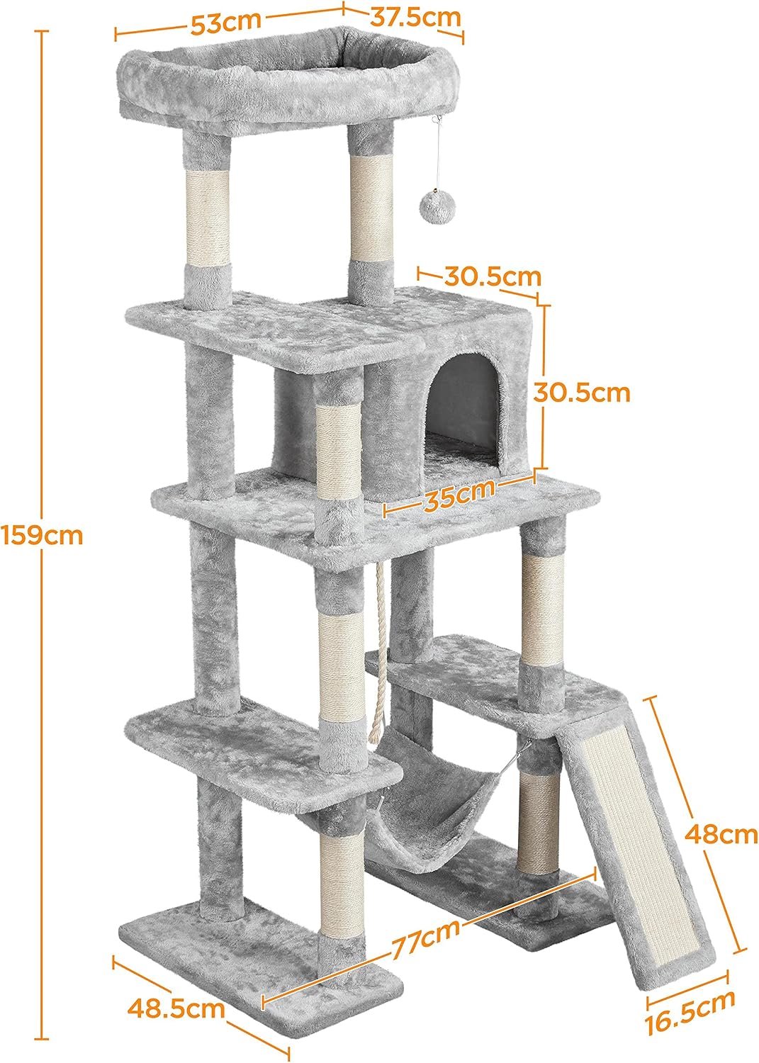 Detalle de Yaheetech Cat Tree 159cm Tall Cat Tower