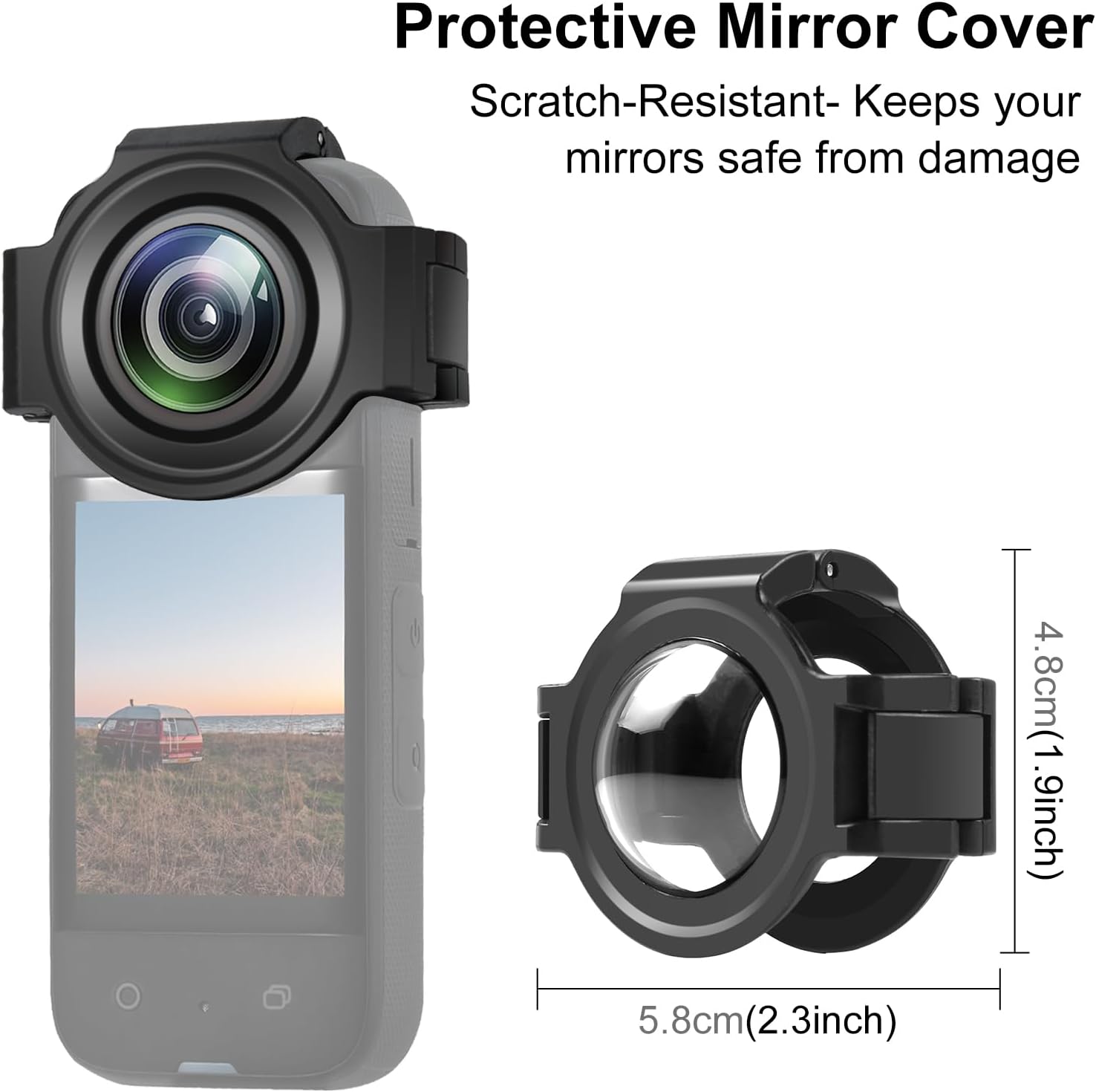 Detalle de PULUZ Upgrade Insta 360 X3 Lens Protector: Dual Lens Guards for Insta360 X3