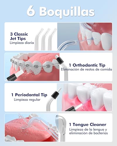 Thumbnail 3 de WAFLOO Irrigador Dental Portátil: 5 Modos, 6 Boquillas y Tanque de 300 ml para Casa y Viaje