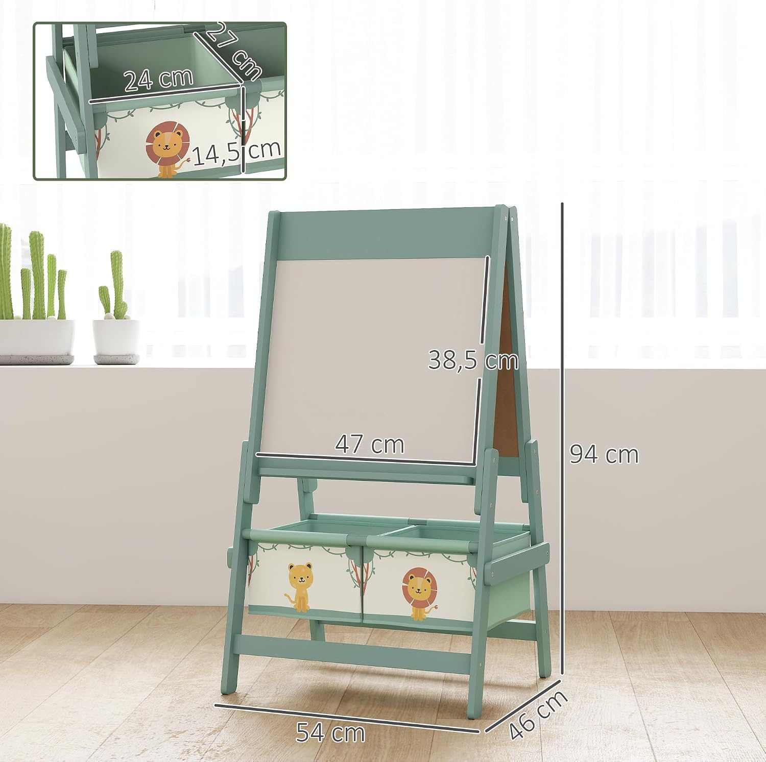 Thumbnail 6 de AIYAPLAY 3B0-017V80GN kinderezel, 3-in-1 met krijtbord en whiteboard