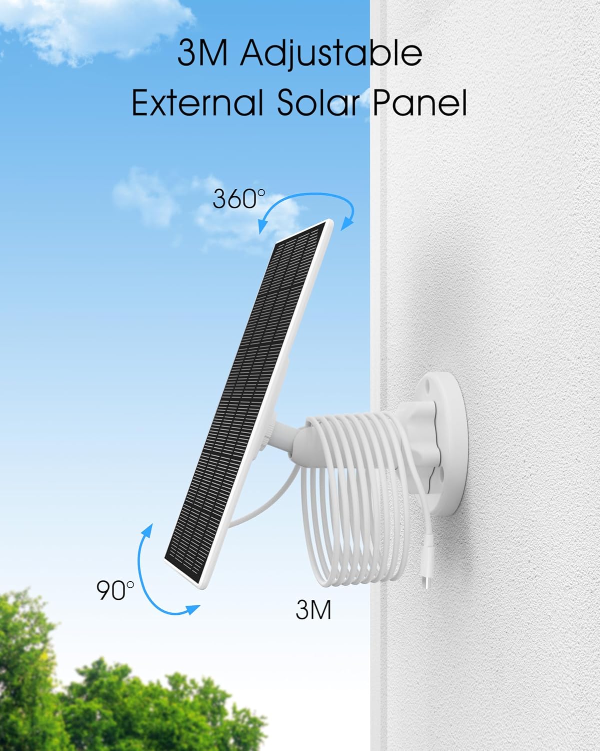 Detalle de ANRAN ATYN9277 3W Solar Panel with 3M Cable and Adjustable Mount