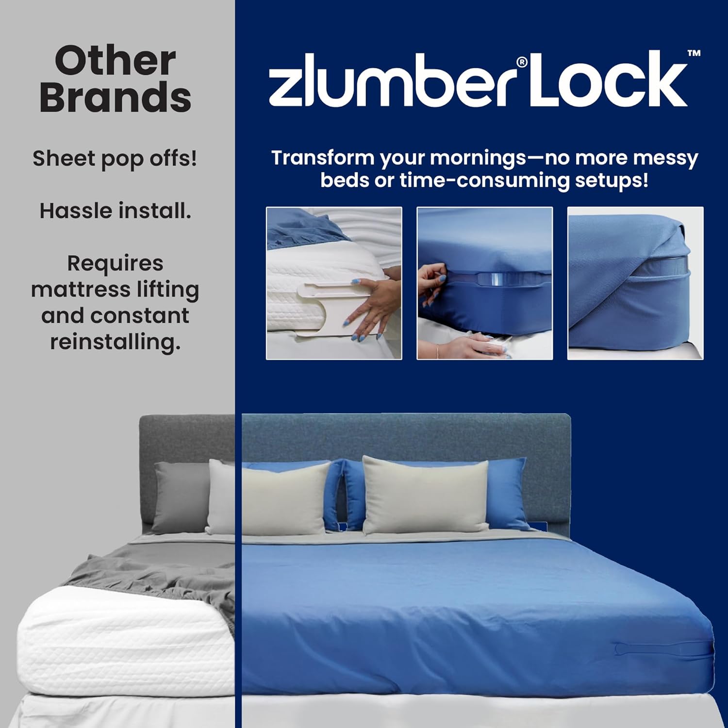 Thumbnail 6 de The Original USA Patented ZlumberLock Secure Sheet Holder with Heavy-Duty Mattress Straps
