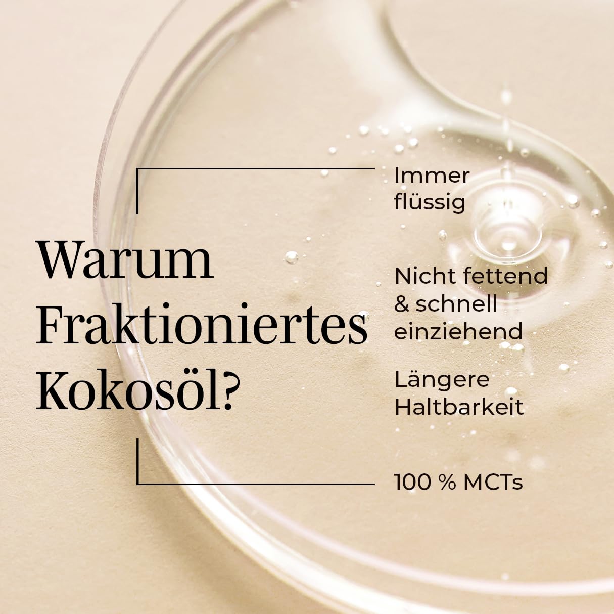 Detalle de GoNaturals fraktioniertes Kokosöl (250 ml) – 100% reines natürliches Coconut Oil für Haare, Haut & Nägel