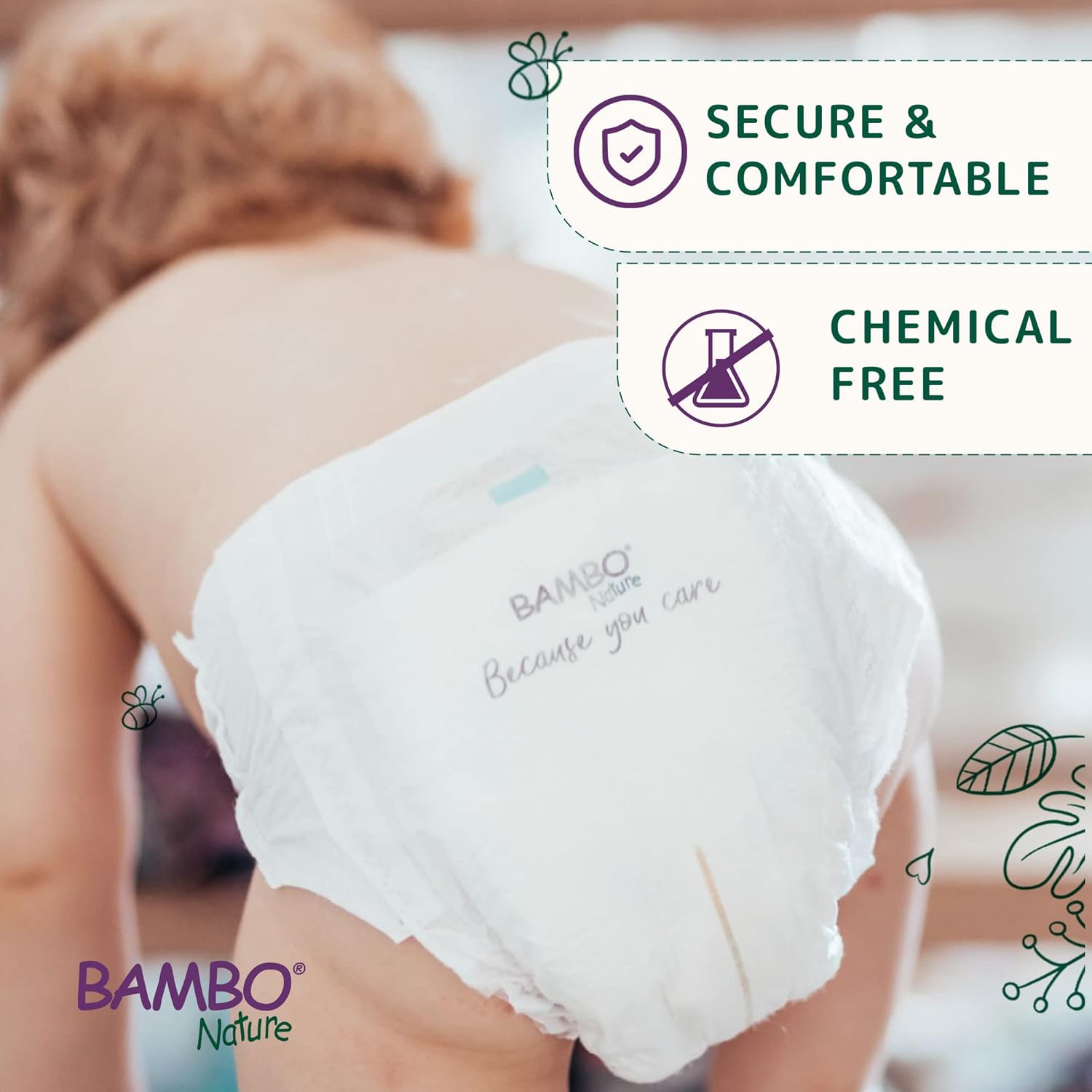 Detalle de Bambo Nature Premium Eco Nappies Size 5 (27-40lb/12-18kg) Junior – 22 Pack