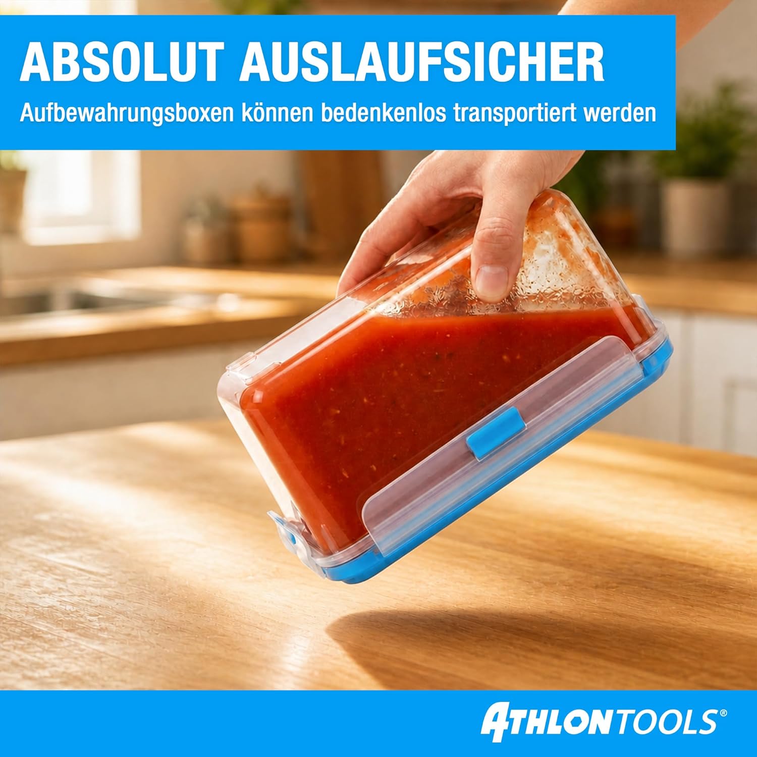 Thumbnail 2 de ATHLON TOOLS 4x 3L Frischhaltedosen-Set (Gastro-Qualität), 100% luftdicht & auslaufsicher, BPA-frei