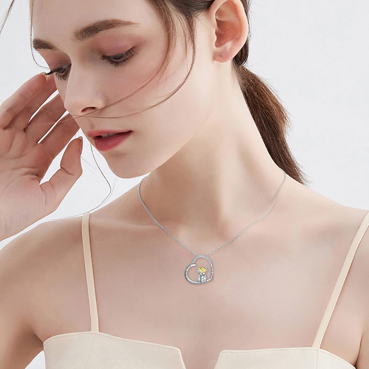 Thumbnail 5 de POP LYKE Herz Zwei Pinguin Halskette für Damen aus 925er Sterling Silber