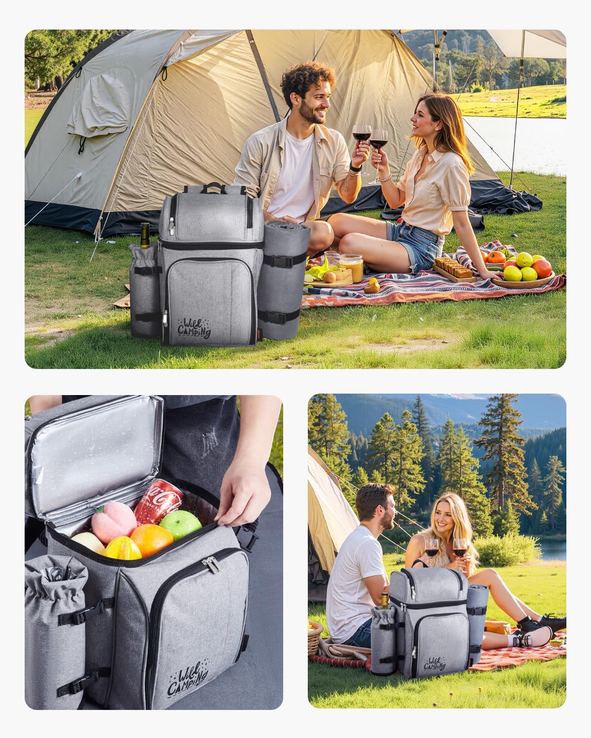 Detalle 2 de VEVOR Picnic Backpack, 600D Oxford Fabric