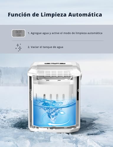 Detalle de Acmeenjoy Máquinas para Hacer Hielo: Portátil, Autolimpiante y con Cuchara Invertida