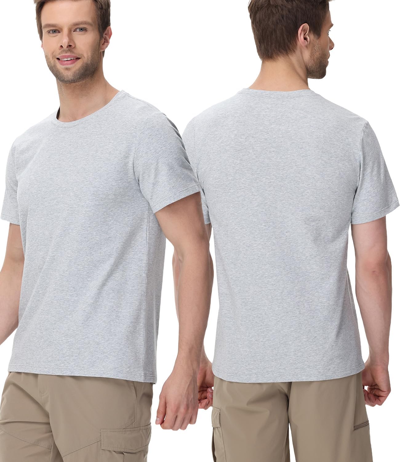 Detalle 2 de wirarpa Herren T-Shirt Tops Rundhals – 4-Wege Stretch, keine Etiketten, Basic Oberteile