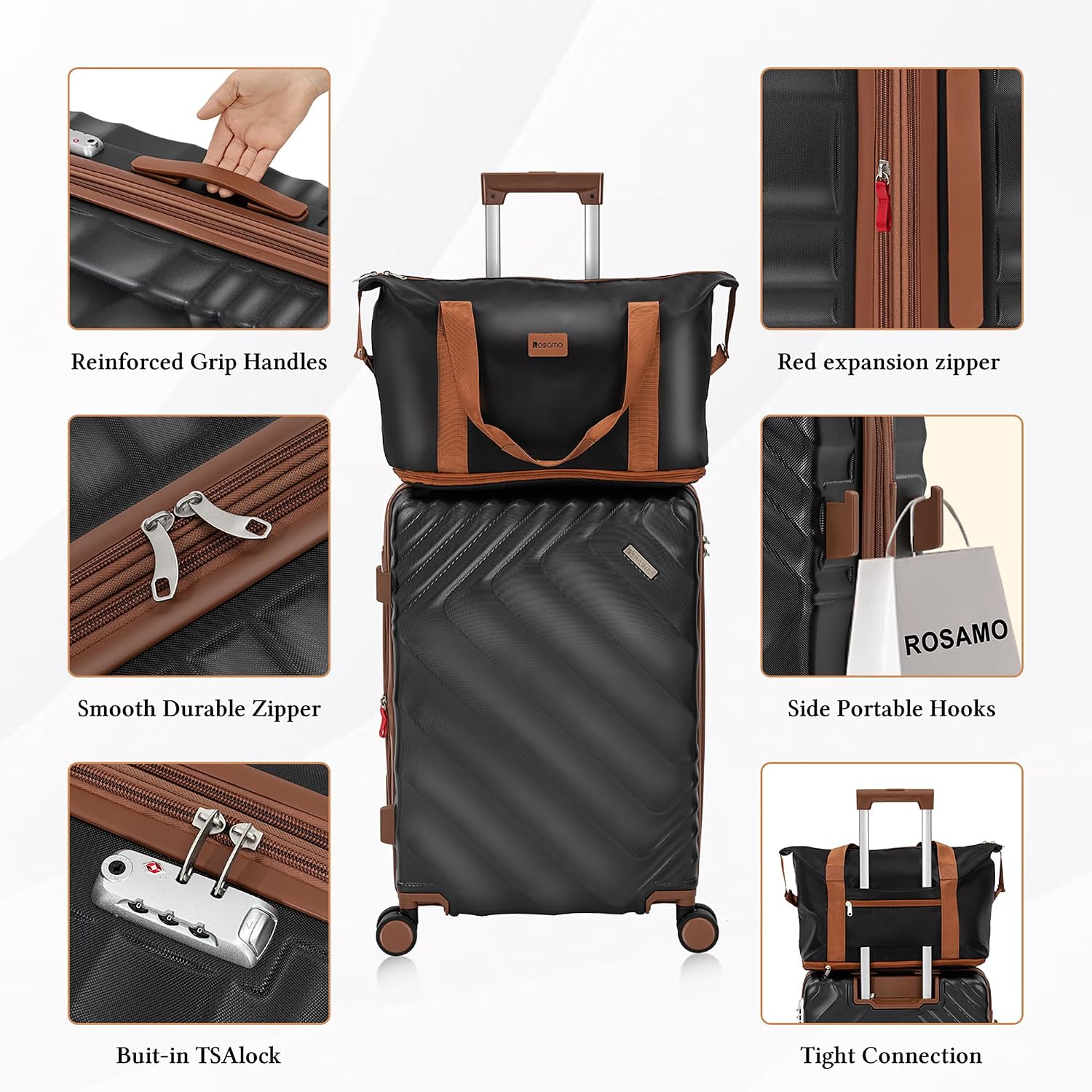 Thumbnail 4 de Rosamo 5-Piece Luggage Set 22x14x9 Carry-On