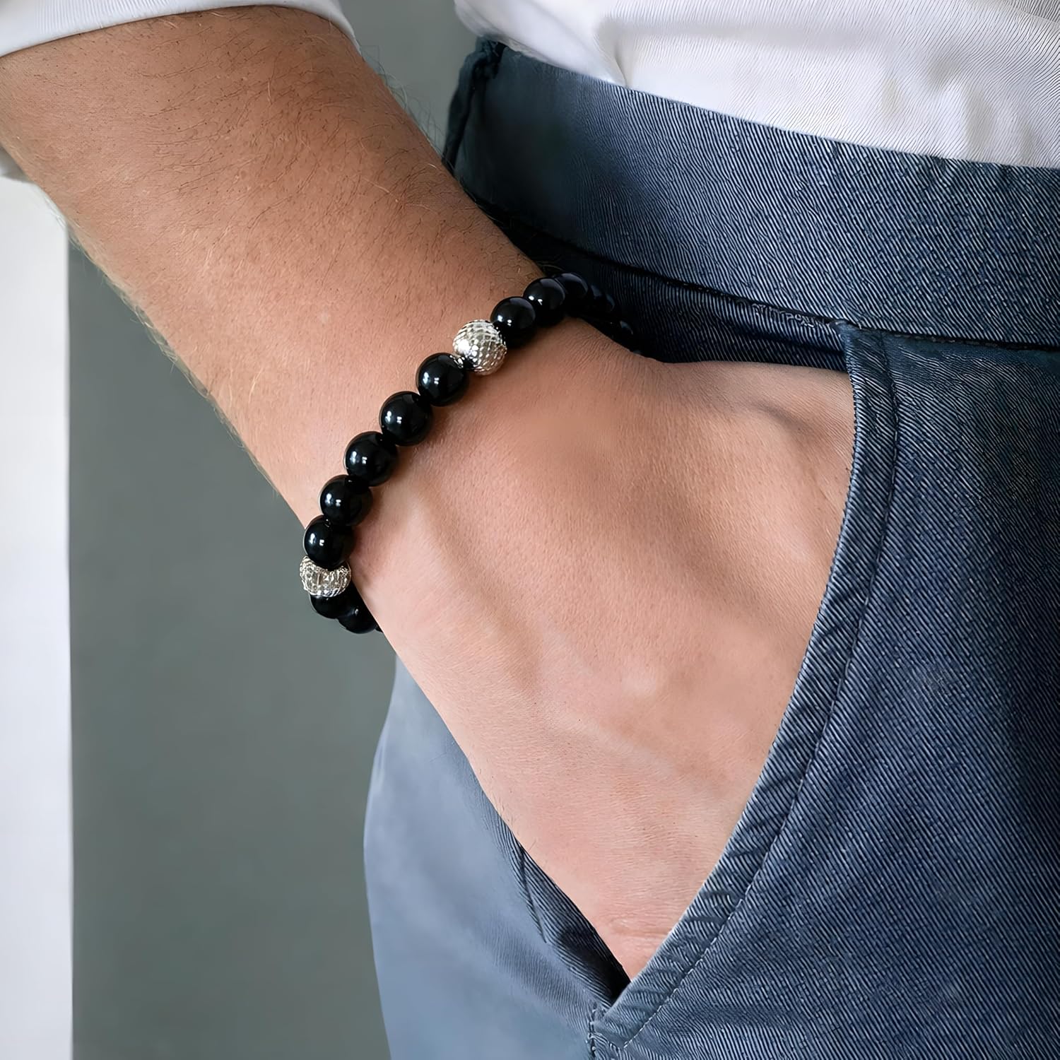 Detalle de 10:10 Bracciale Acciaio Inox Pietra 6 mm