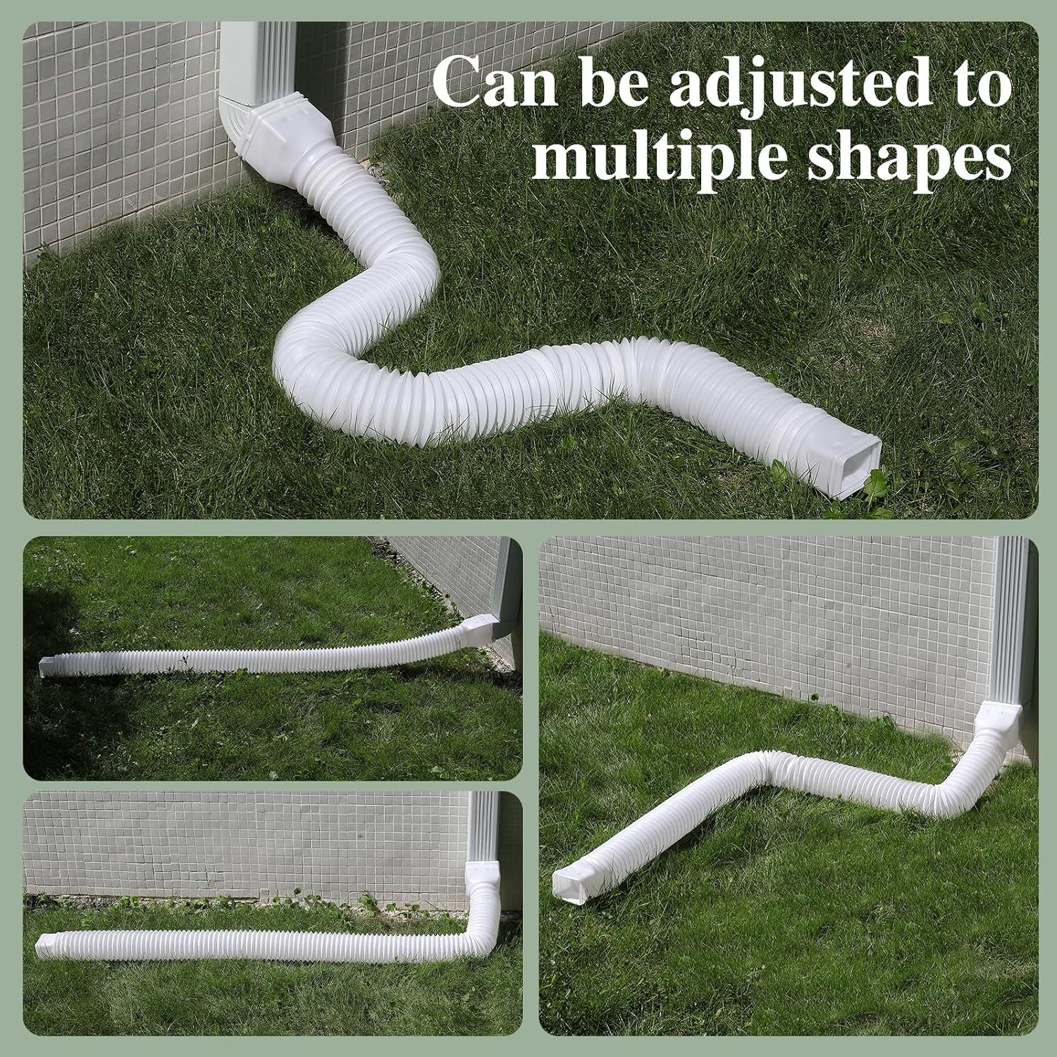 Detalle de Gutterlix Flexible Gutter Downspout Extensions, 3-Pack, 21–67 in. PE