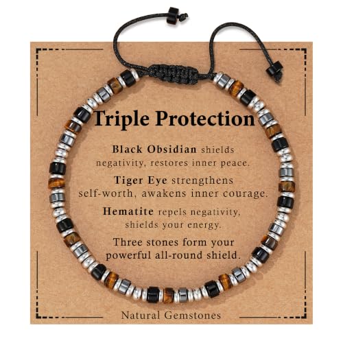 Detalle de Aretas beaded bracelet with hematite