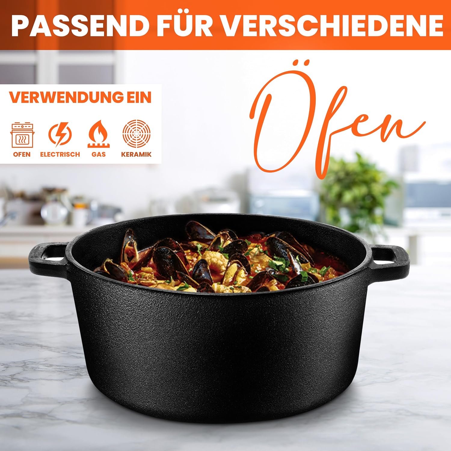 Detalle 1 de KICHLY Dutch Oven 4,7 Liter aus Gusseisen