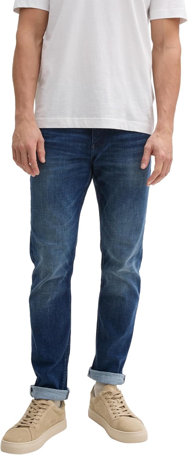 TOM TAILOR 1044971 Jeans Josh Regular Slim da uomo a 5 tasche con elasticità e tecnologia Coolmax