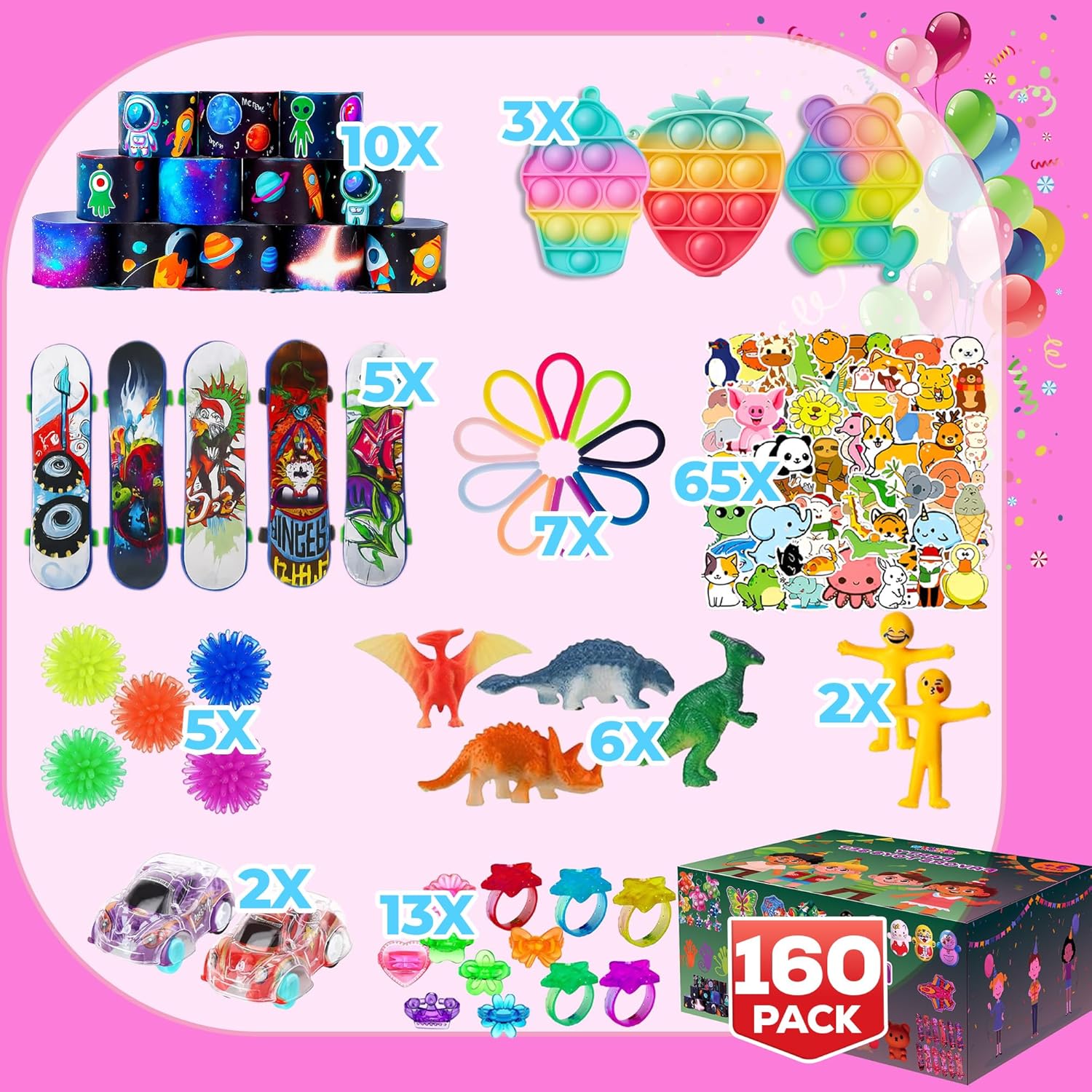 Detalle de TwCare 160-Piece Fidget Toys Party Favors Pack (Randomly Selected) for Kids and Adults