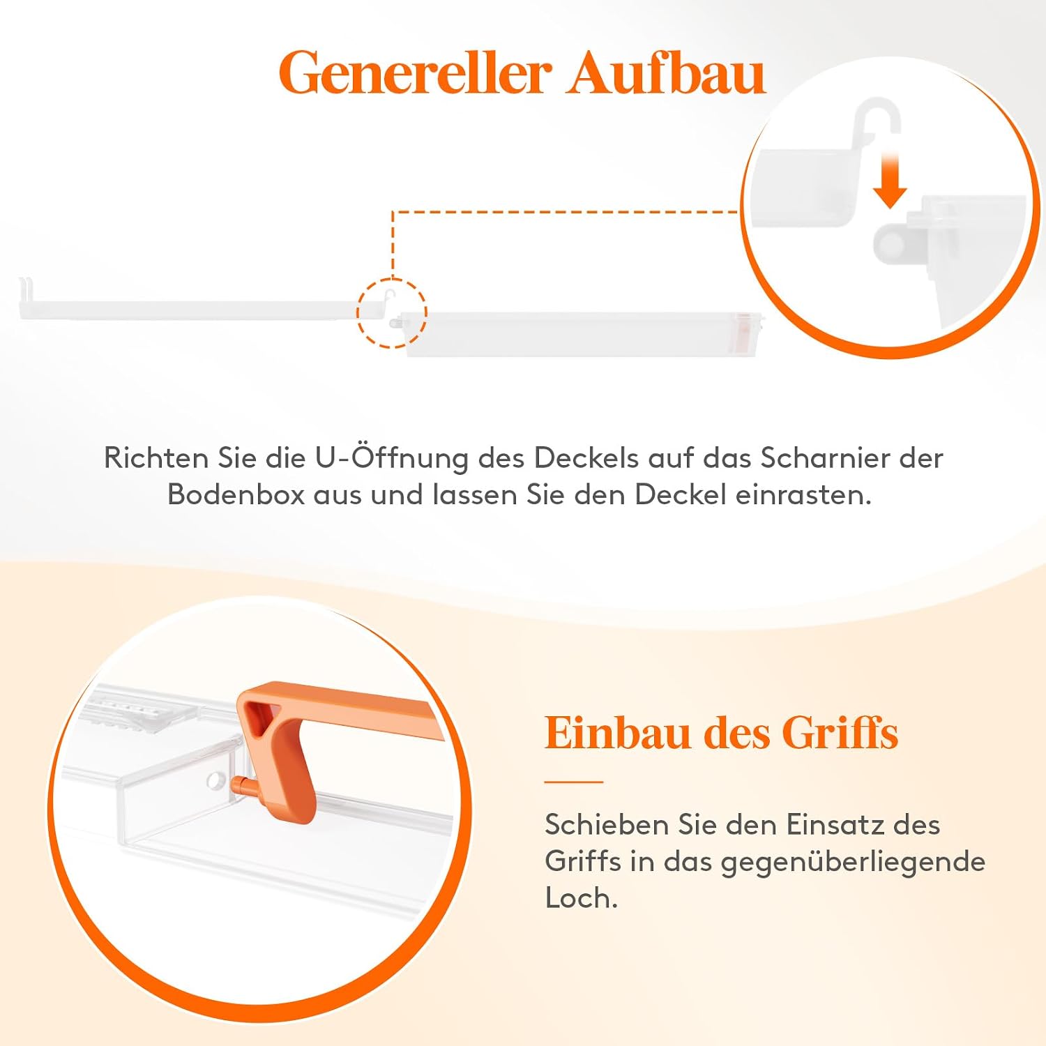 Detalle de Lifewit 10er Set stapelbare Aufbewahrungsboxen A4 mit Deckel, Griff & Reißverschlusstaschen