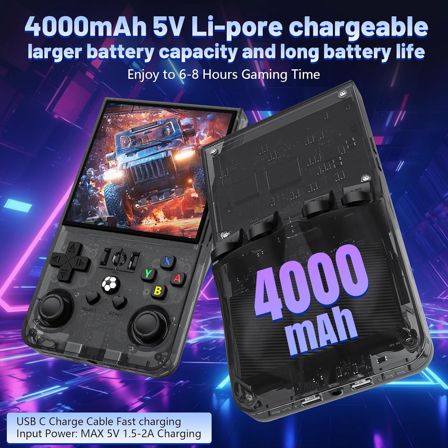 Thumbnail 3 de DVJQSN R36MAX Retro Handheld Game Console (64GB) — Open Source Linux, RK3326, 4.0" 720x720 IPS