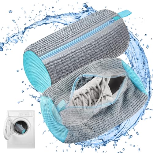 Detalle de CNMTCCO Lot de 2 Sacs Lavage Chaussures en Maille 360° et Fermeture Éclair Cachée