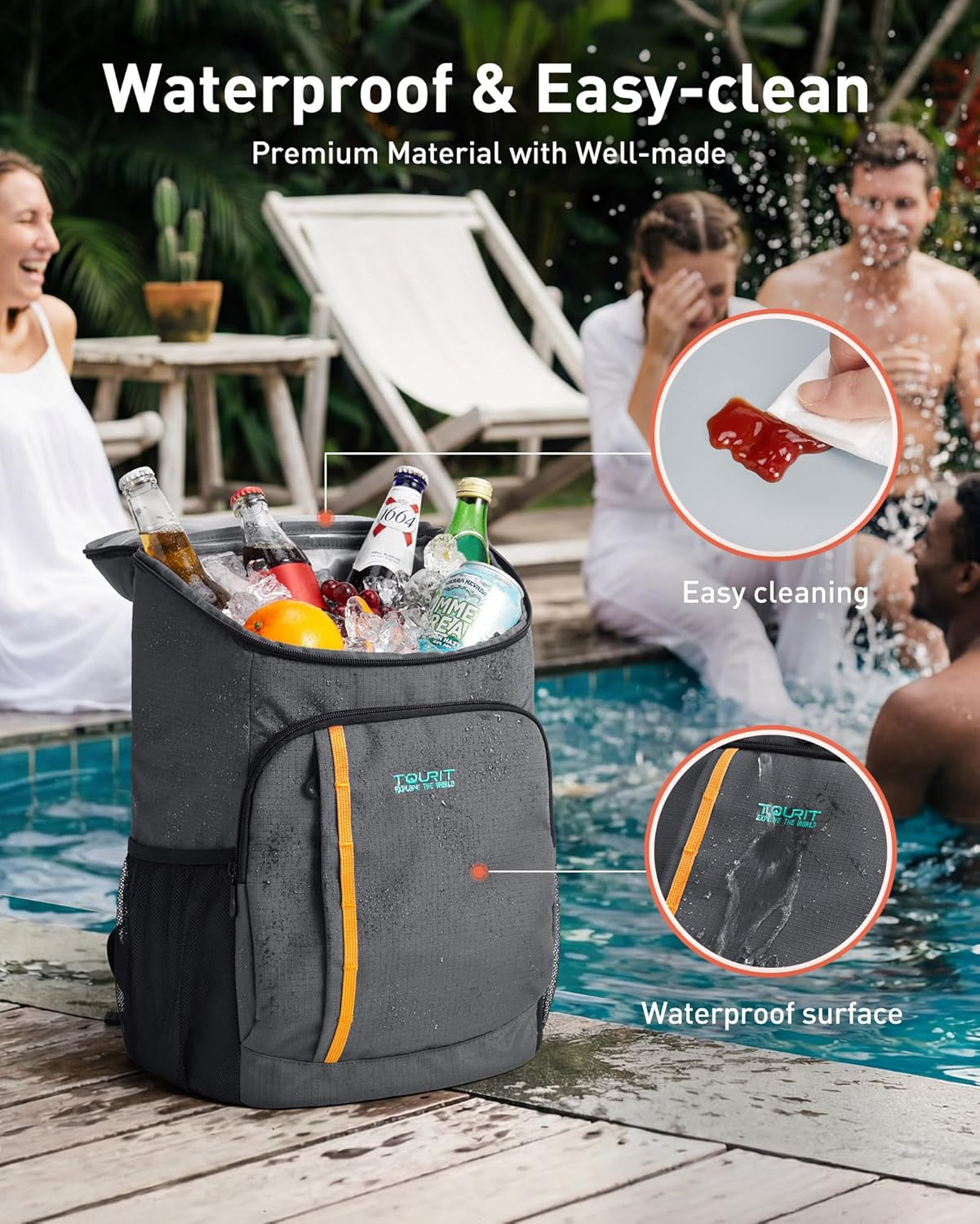 Thumbnail 4 de Tourit 30-Can Cooler Backpack: Lightweight, Leak-Proof & Large-Capacity for Day Trips