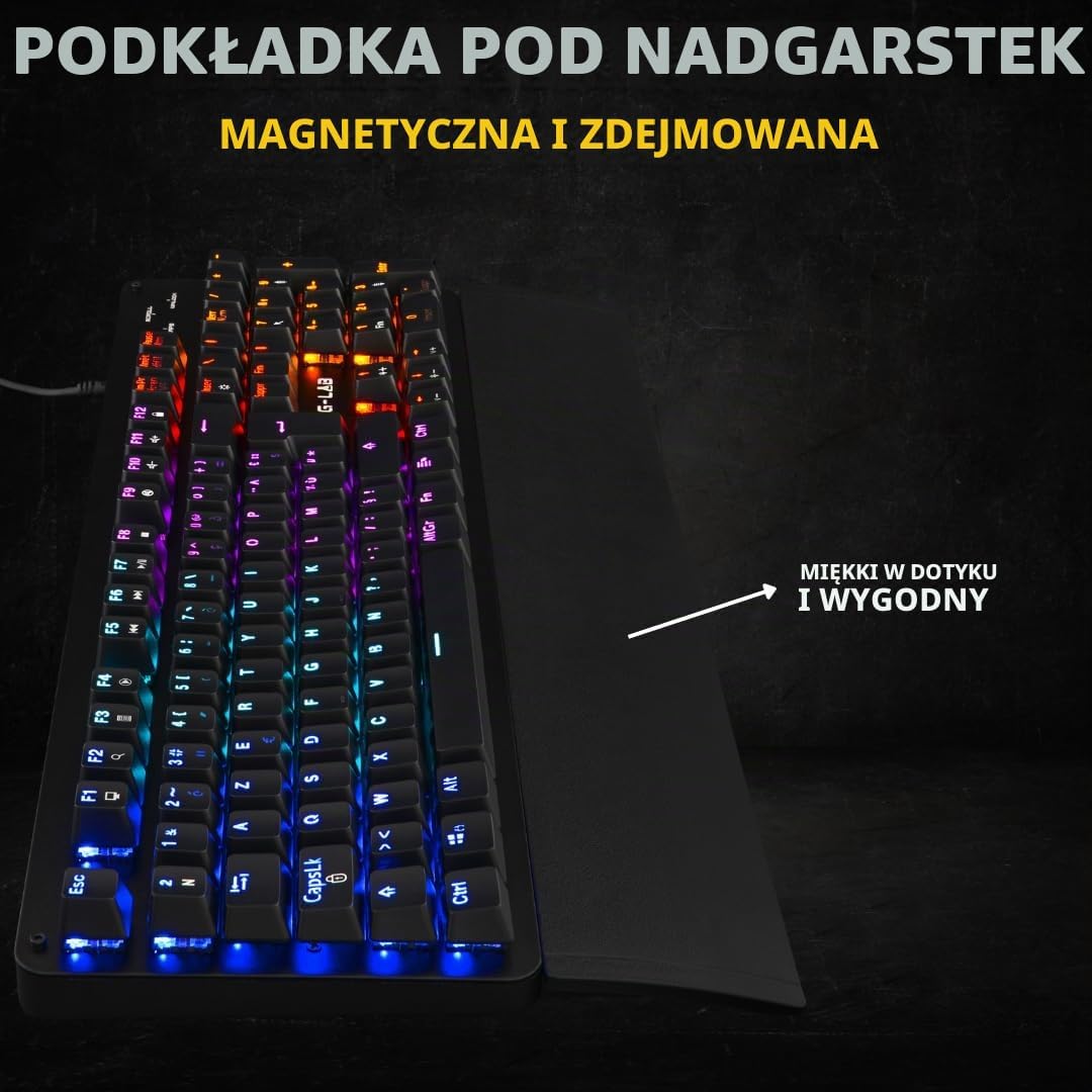 Detalle de THE G-LAB KEYZ-CARBON-EX/FR – klawiatura mechaniczna AZERTY RGB