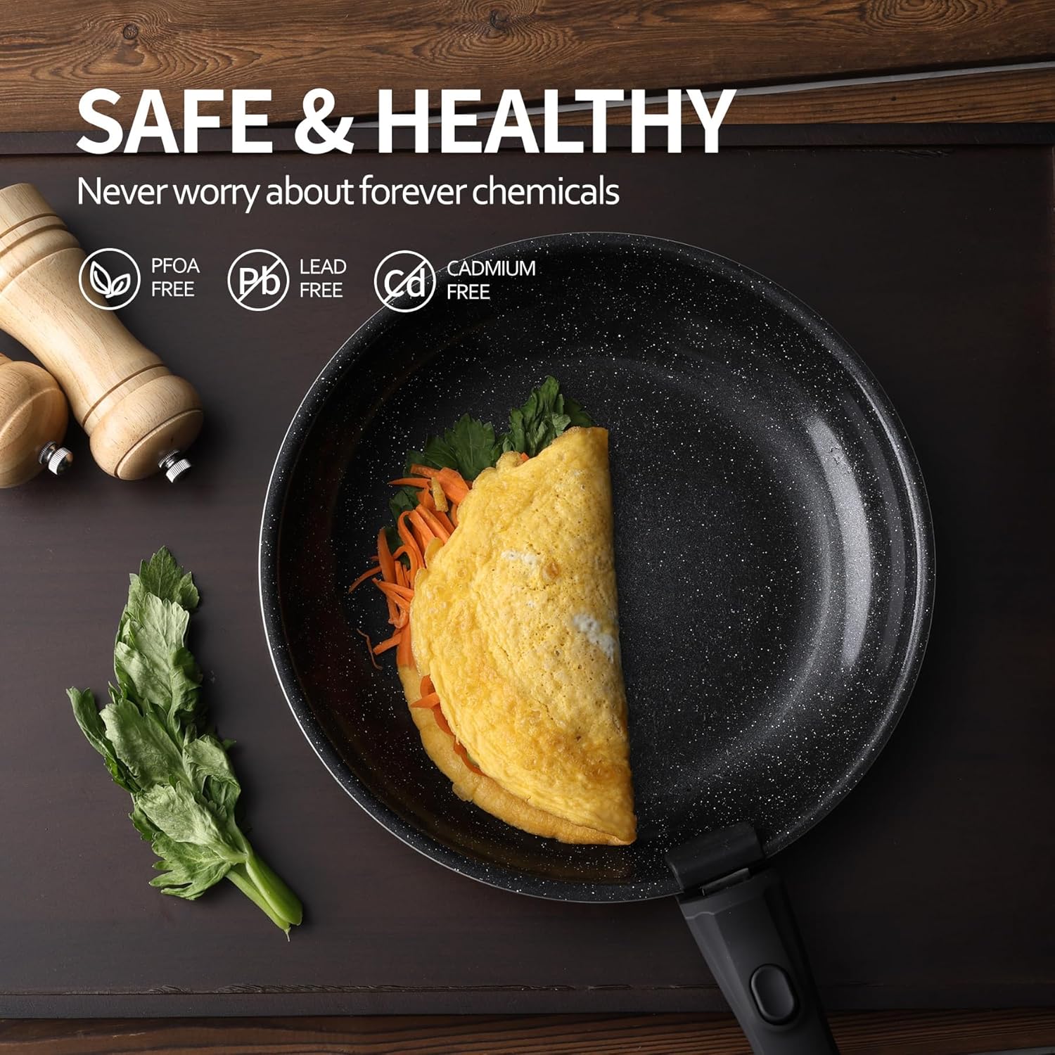 Thumbnail 6 de BECIGAR 23-Piece Ceramic Nonstick Pots and Pans Set with Detachable Handle (Induction-Compatible, Oven-Safe) — Black