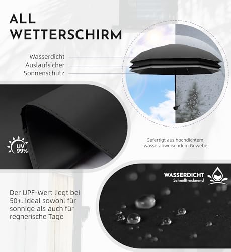 Detalle de LILAC Mini Regenschirm Leicht & Kompakt – UPF 100+ UV-Schutz, Taschenschirm