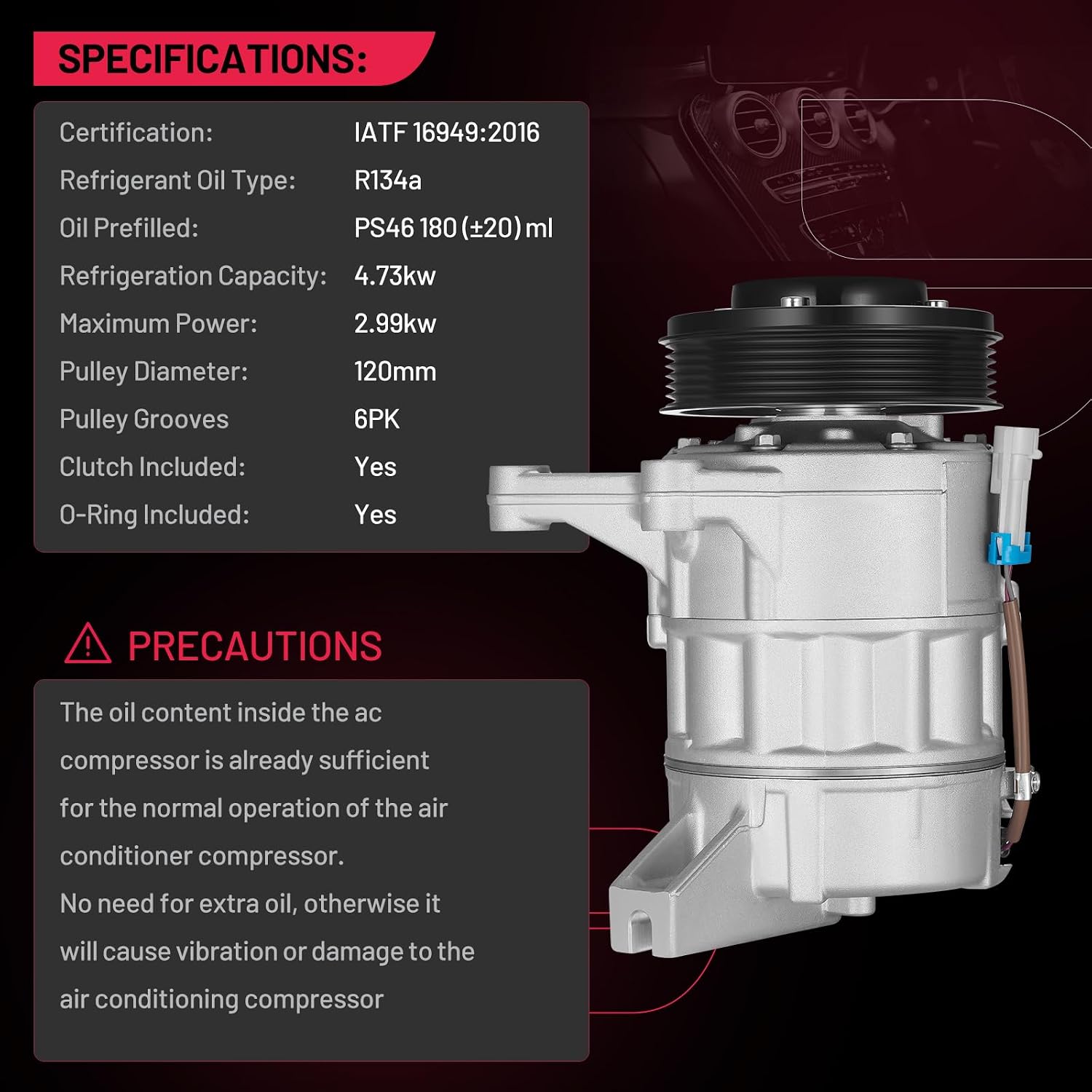 Detalle 1 de BDFHYK A/C compressor 98565