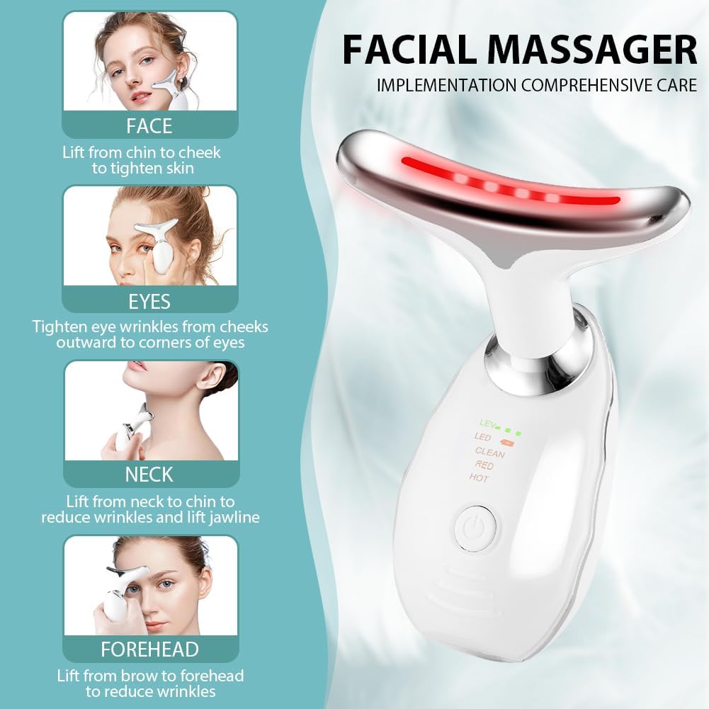 Detalle 1 de ACWOO Face Massager: Anti‑Aging Skin Tightening Device 7 Colour 45°C