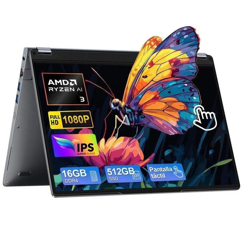 Detalle de Portátil AMDEVPRO UCC-UL156-A 15,6": Ryzen 3 3200U, 16 GB, 512 GB SSD, 2 en 1 y Windows 11 Pro