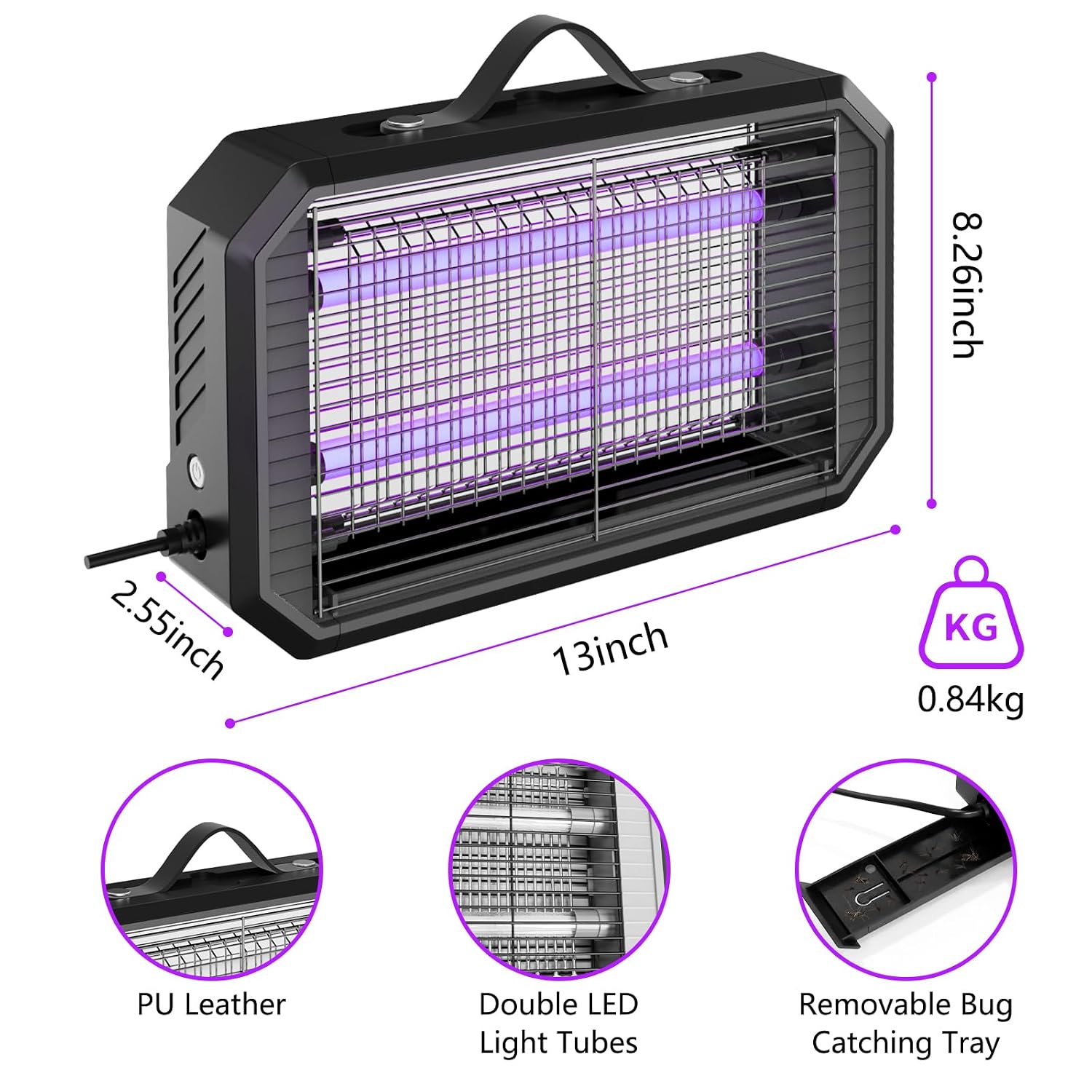 Detalle de Loowoko Mückenlampe – Insektenvernichter mit LED-UV-Technologie