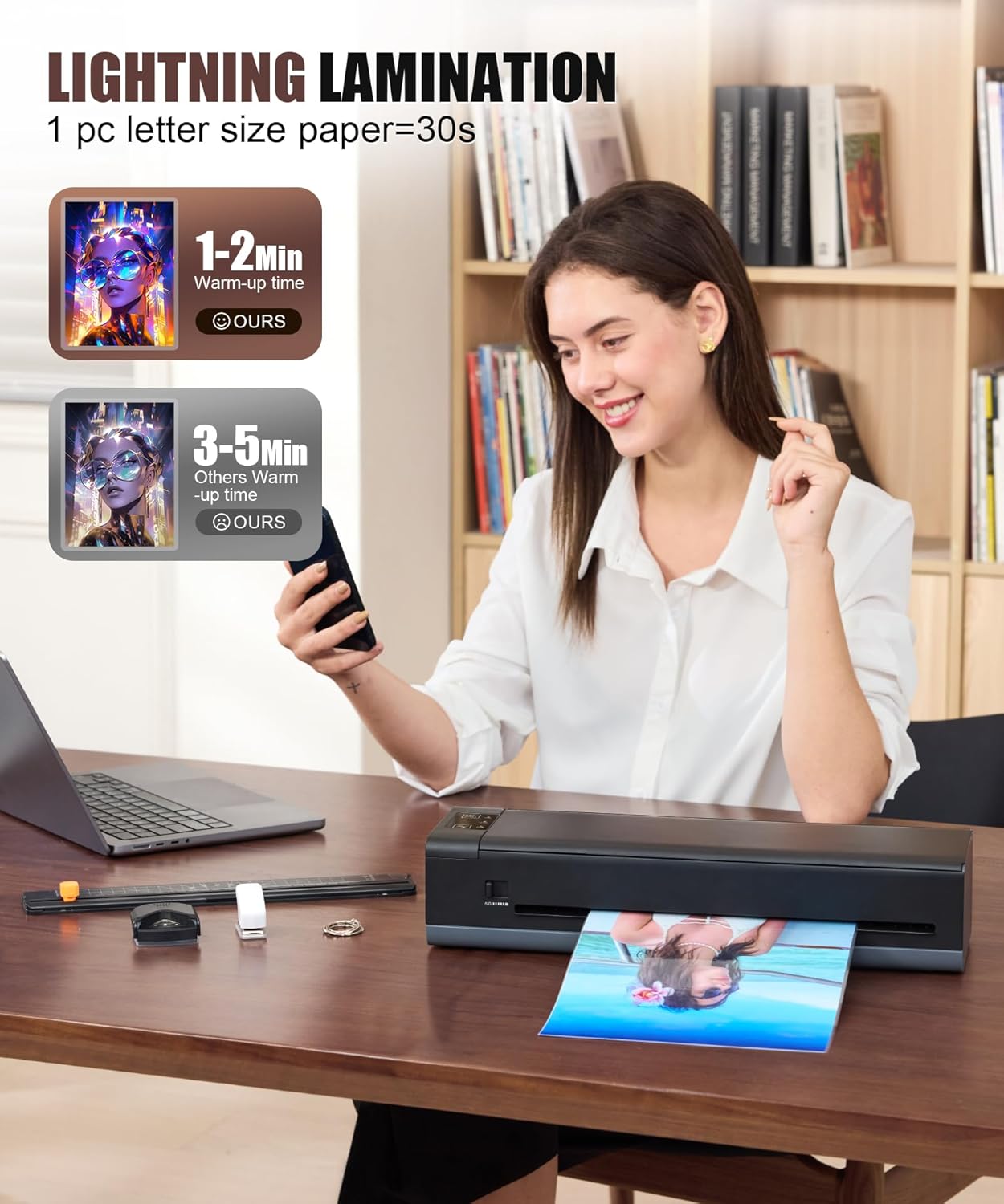 Thumbnail 3 de A3 Laminator Machine 60s Warm, 6-in-1 laminator 📠