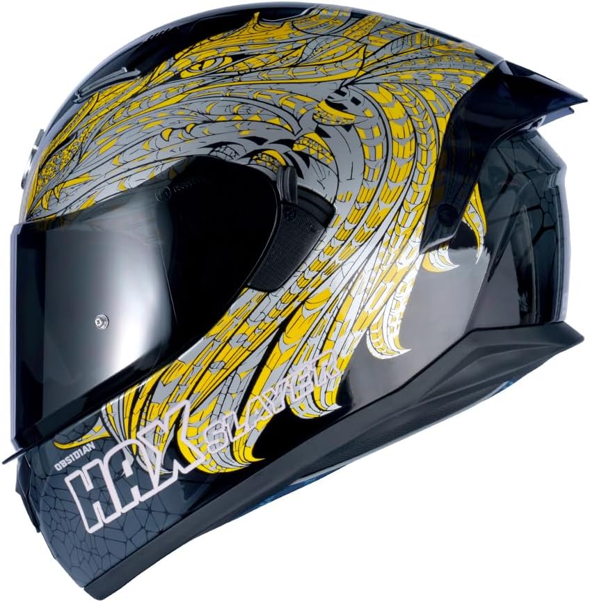 Thumbnail 6 de HAX Obsidian Full Face Dual Visor Motorcycle Helmet (Pinlock Ready) — Matte Black Gold, Size M