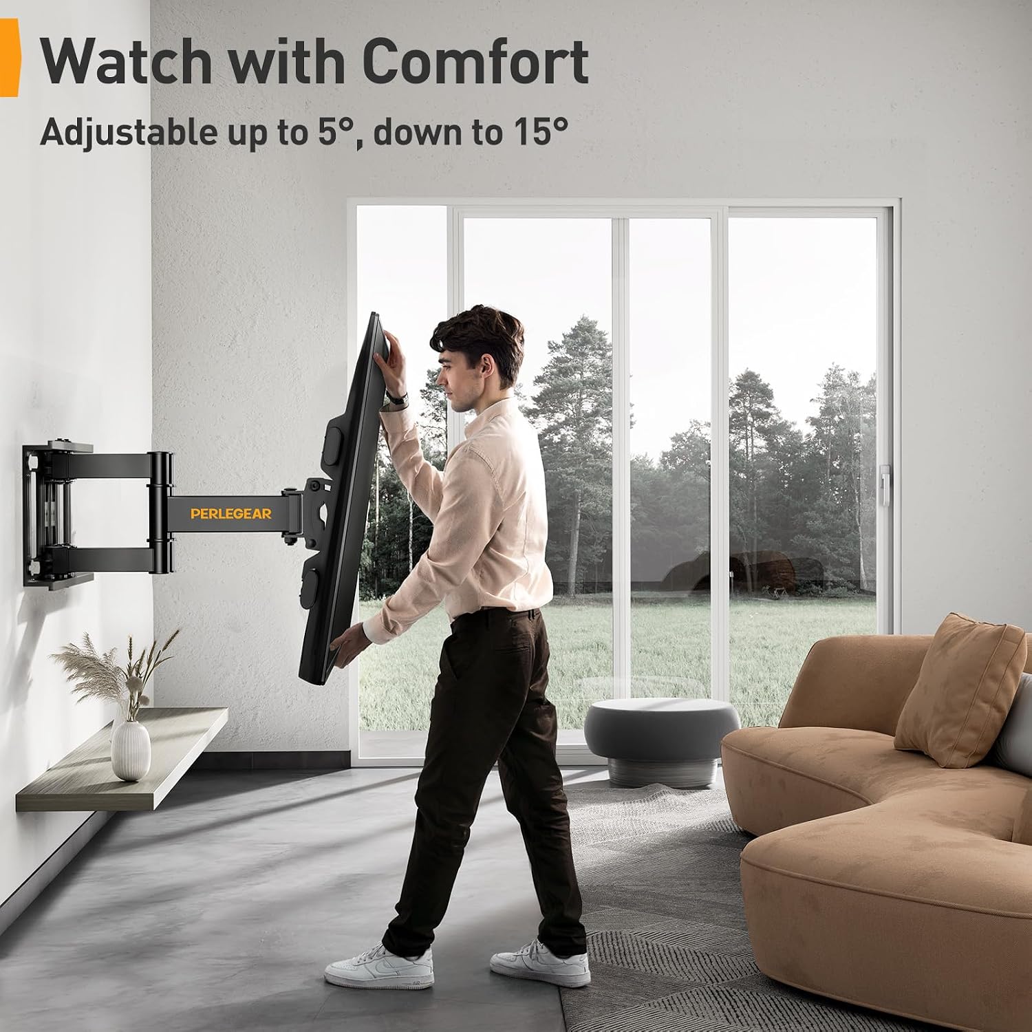 Detalle de Perlegear TV Wall Bracket 60kg swivel tilt