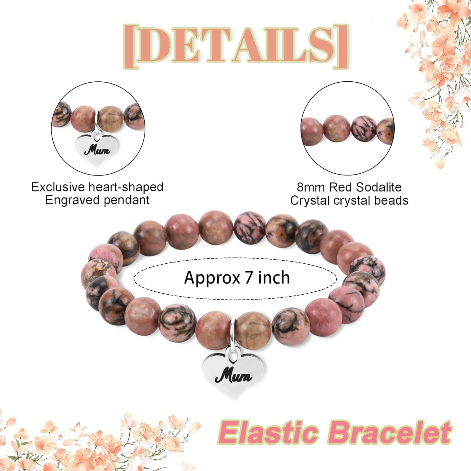 Thumbnail 3 de XIANNVXI mum bracelet 8mm heart crystal